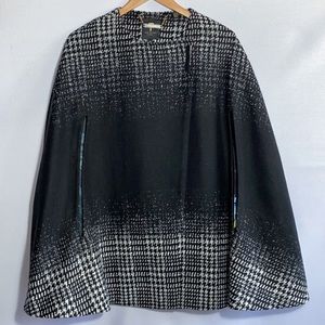 Ted Baker Black & White Houndstooth Cape